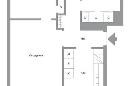 Ljus 3:a med inglasad balkong i Vätternäs